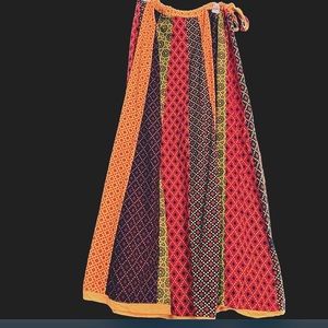 🌴Vintage 70s Fab Boho Indian Hand Sewn Patchwork Maxi Skirt, S-L